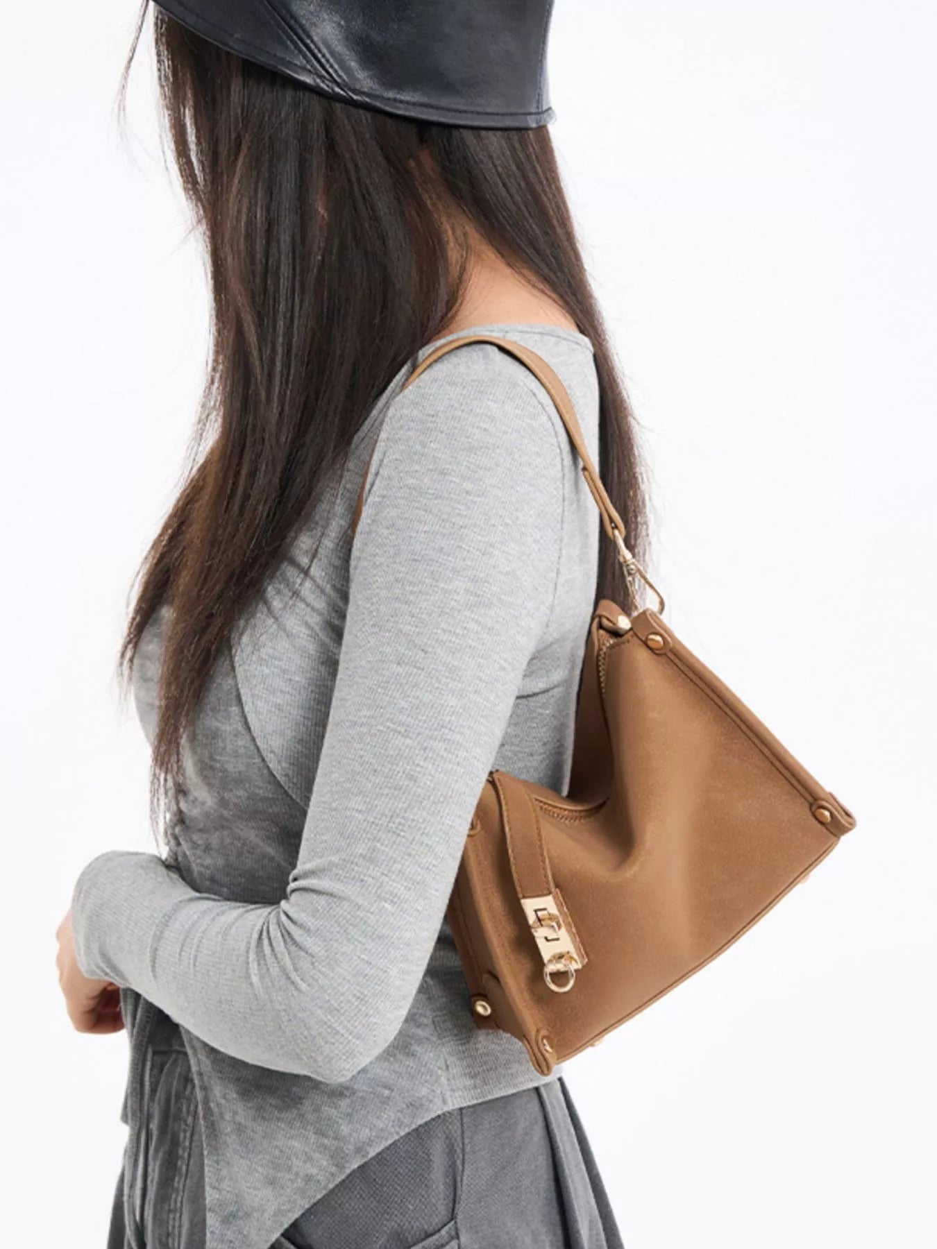 PU Leather Crossbody Bag with Adjustable Strap