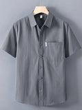 Men's Plus Size Button Up Short Sleeve Shirt