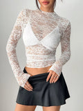 Elegant Floral Lace Long Sleeve Top