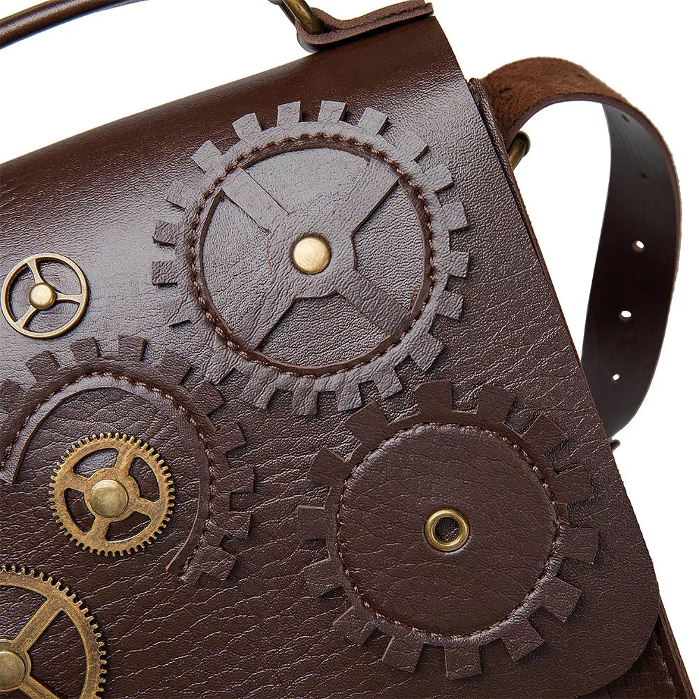 Steampunk Gear Decorated Crossbody Bag