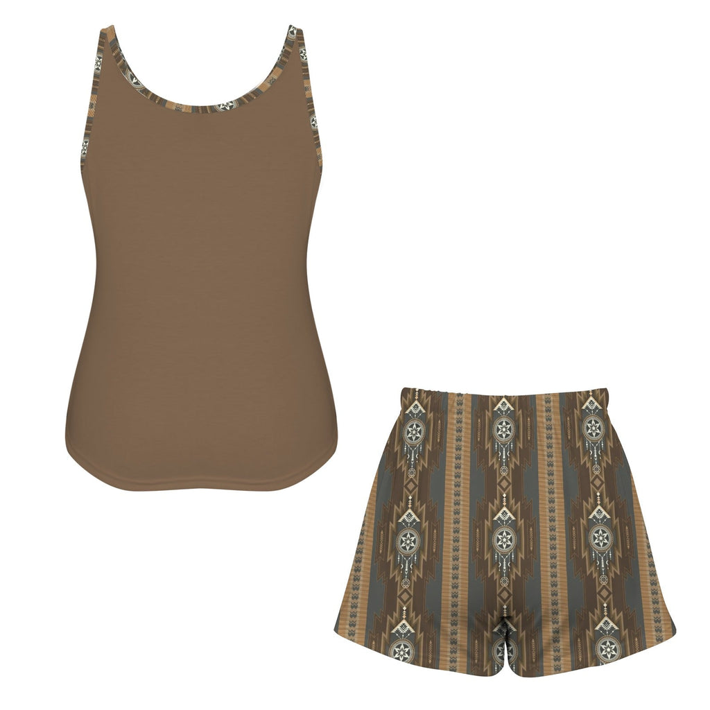 Baha Ranch Running Wild Pajama Lounge Tank Shorts Set Made in America