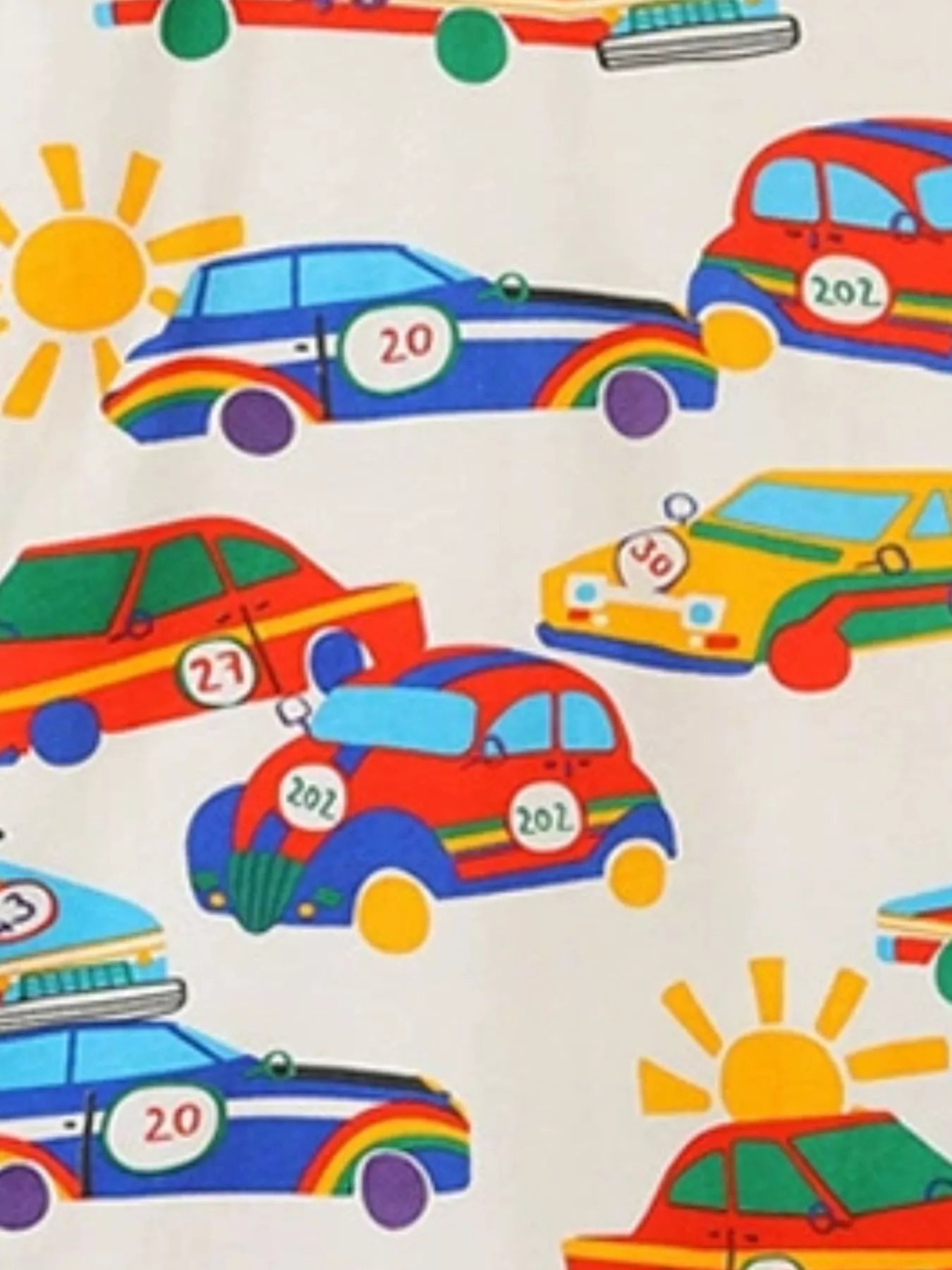 Children's Racing Car Print Crew Neck T-Shirt
