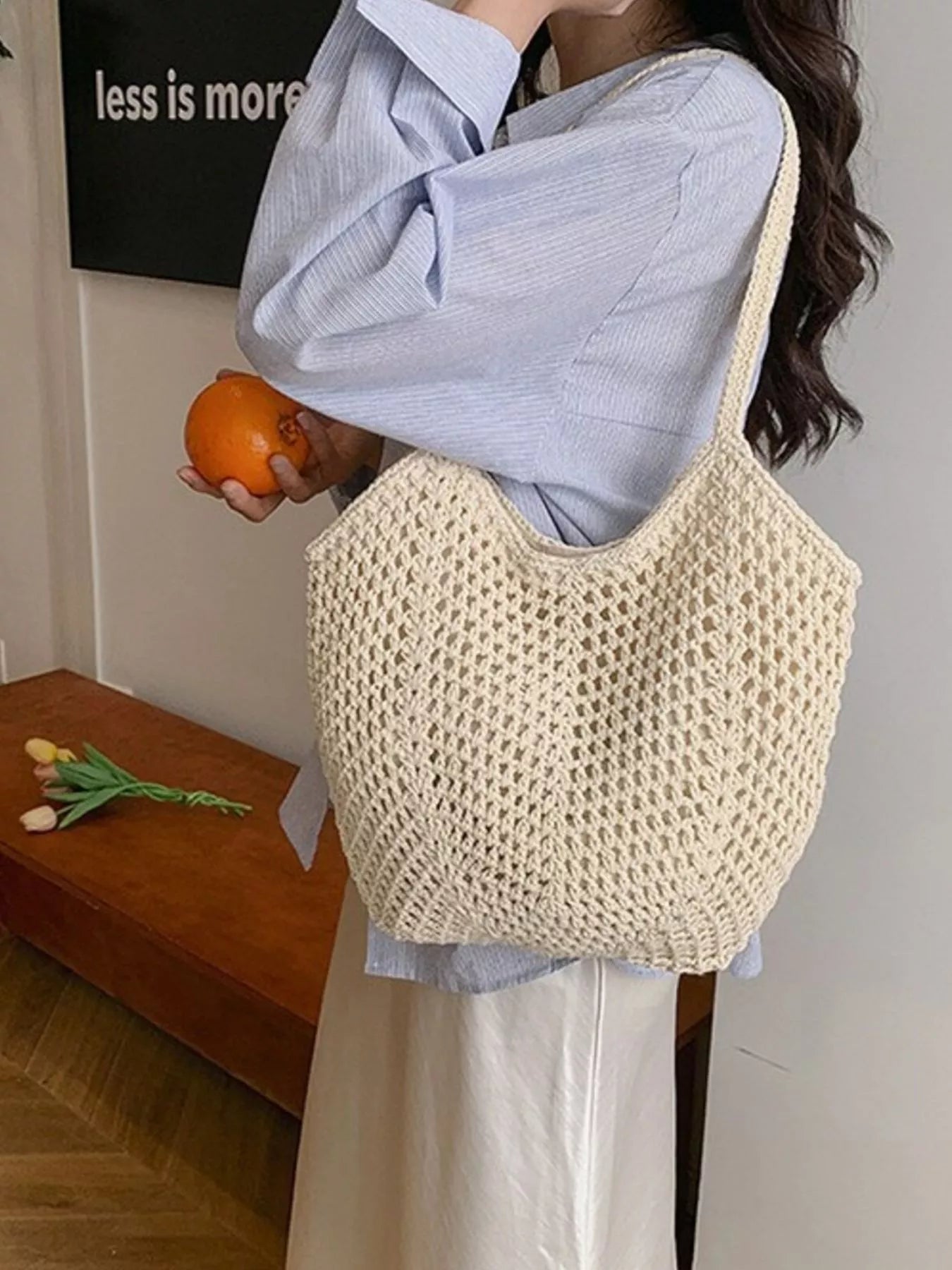 Woven Straw Shoulder Bag