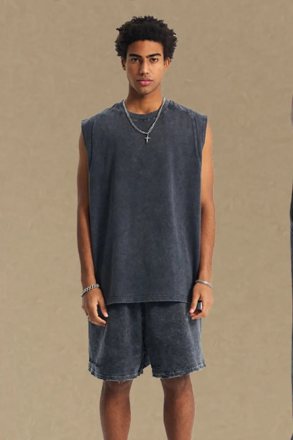 Men's Round Neck Solid Color Tank