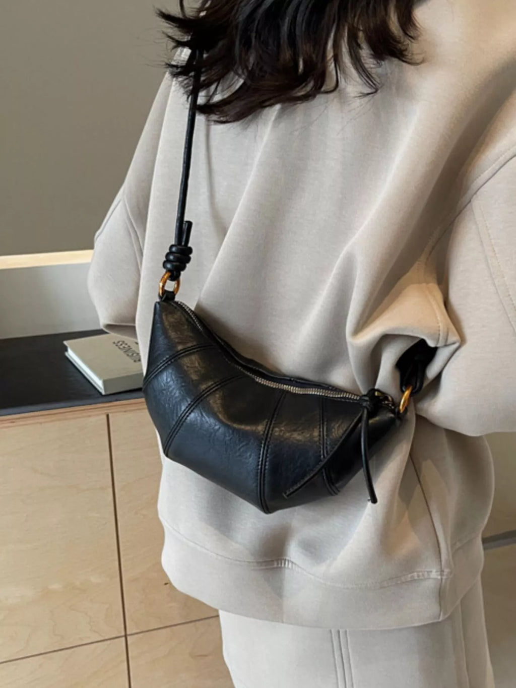 Croissant Shape Crossbody Bag