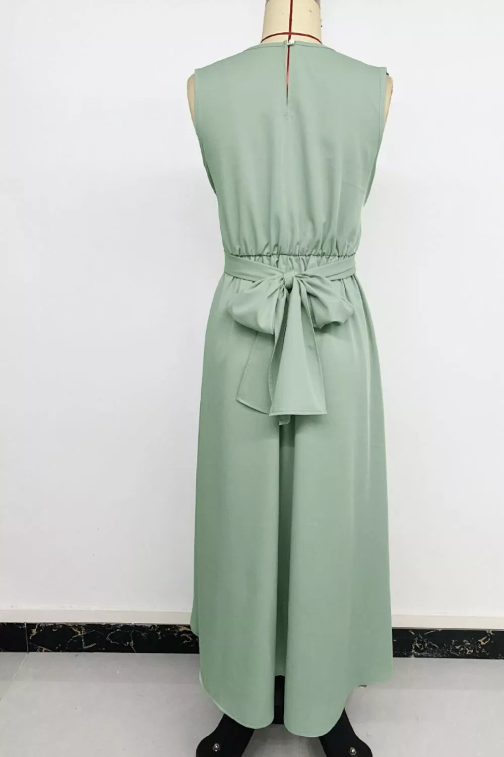 Sleeveless High-Low Hem A-Line Dress