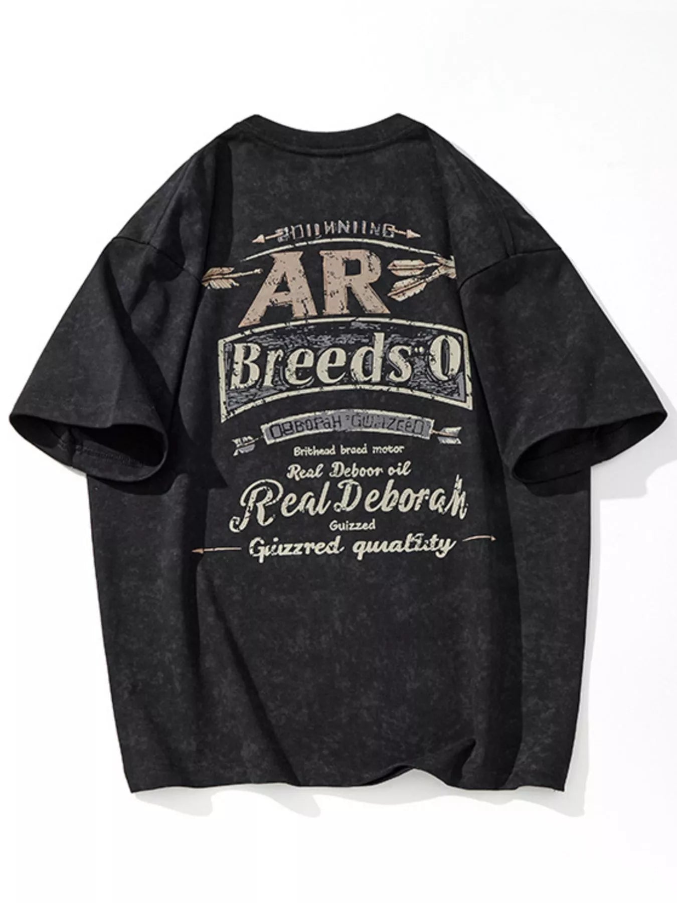 Men's Plus Size Letter Round Neck Short Sleeve T-Shirt
