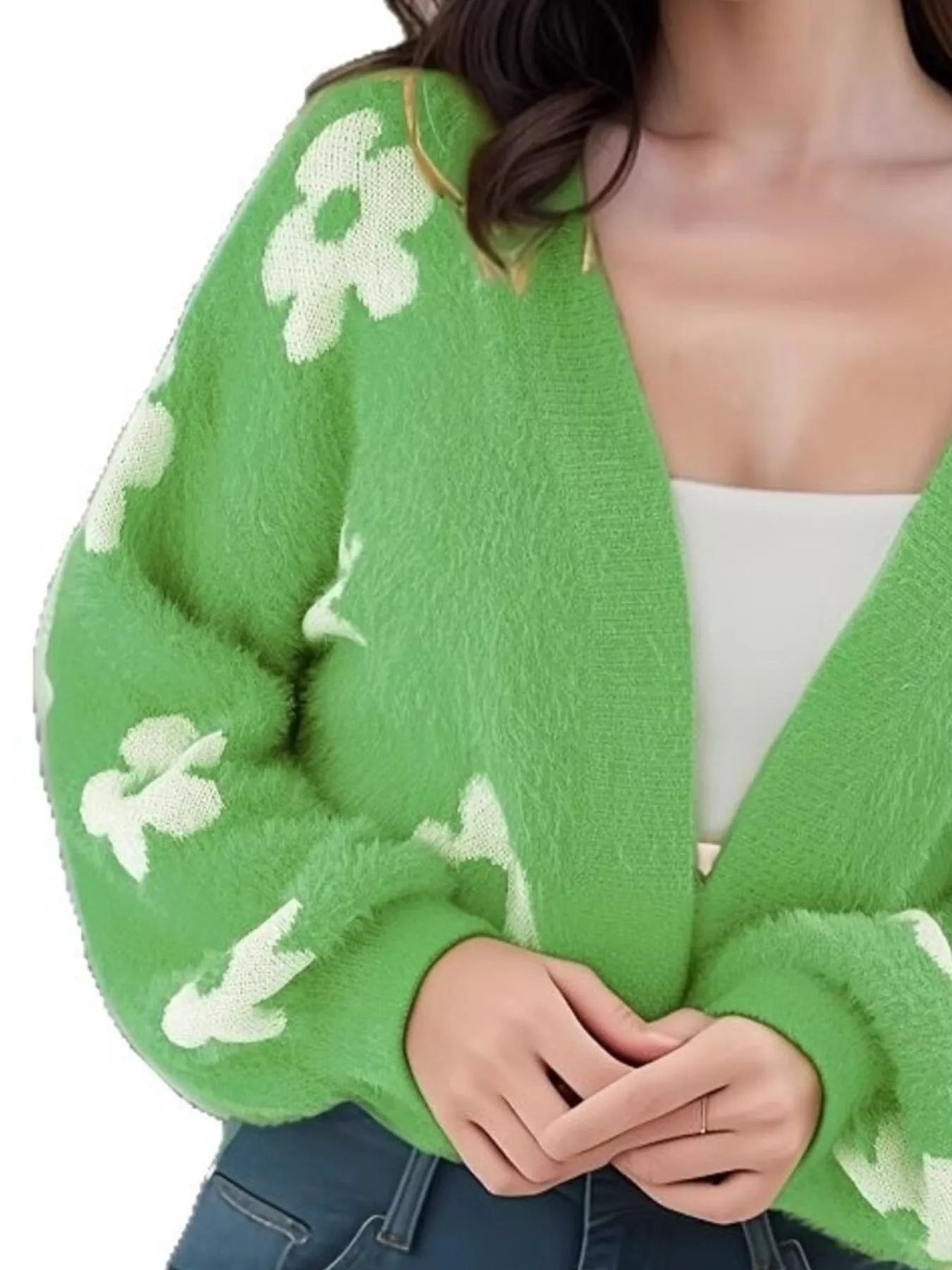 Floral Open Front Cardigan