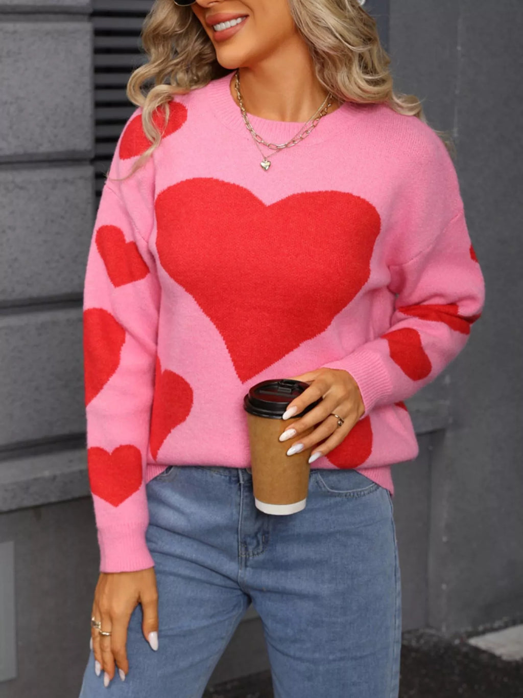 Valentine's Day Heart Crew Neck Sweater