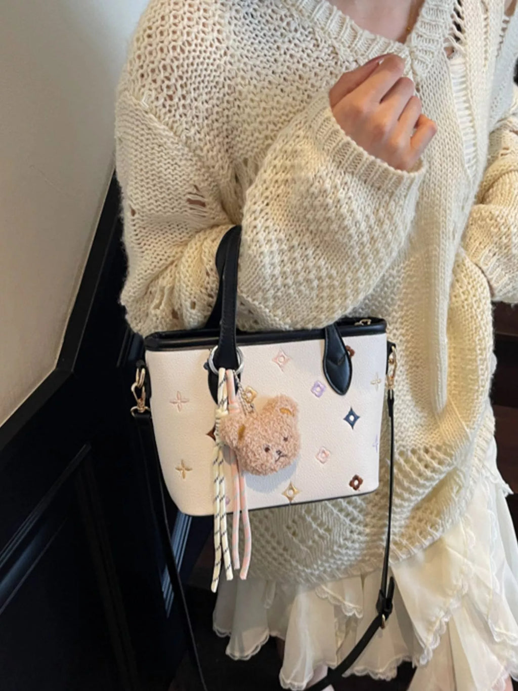 Embroidered Pattern Crossbody Bag