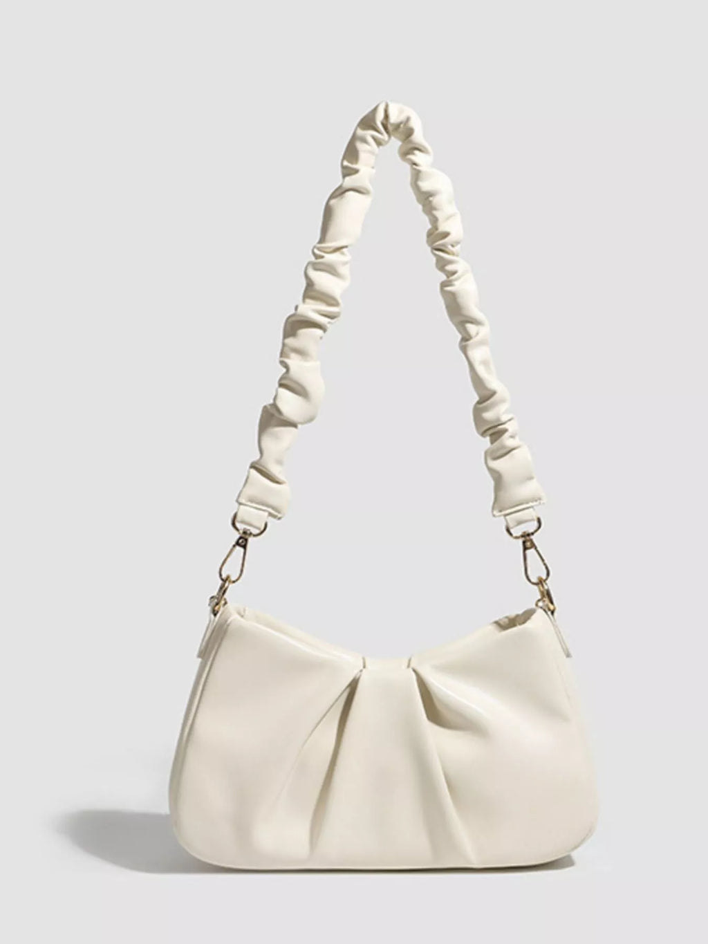 Ruched Handle Pearl Decor Crossbody Bag