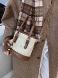 Two-Tone Bucket Crossbody Bag