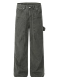 Men's Washed Cargo Wide Leg Jeans