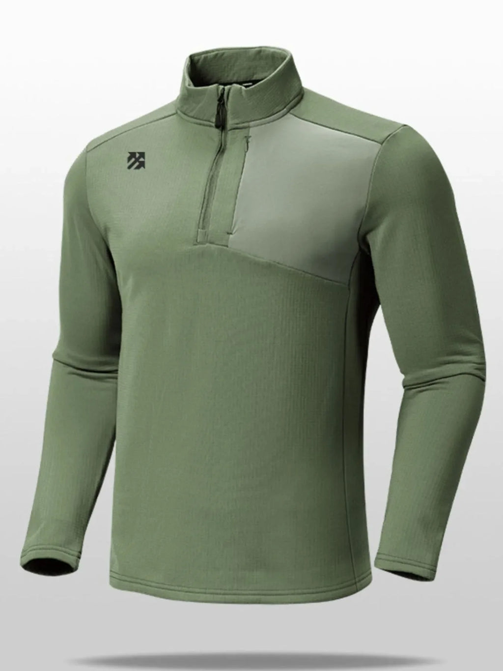 Men's Plus Size Quarter Zip Long Sleeve Top