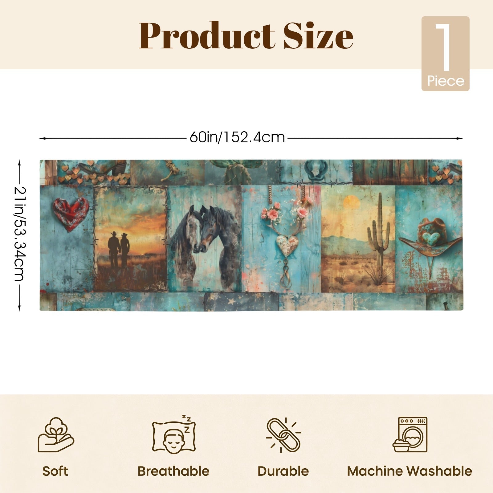 Baha Ranch Turquoise Dreams Body Pillow Cover Made in America