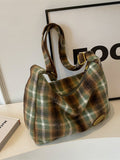 Plaid Pattern Shoulder Crossbody Bag