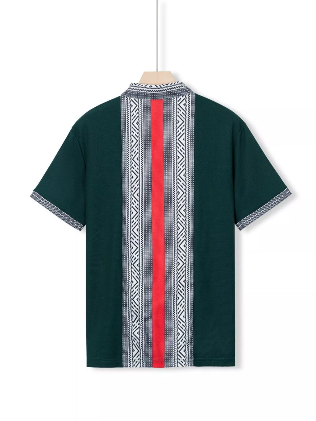 Men's Full Size Casual Geometric Print Short Sleeve Shirt Plus Size