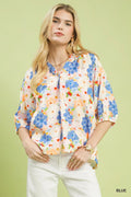 Umgee Mixed Floral Print Blouse
