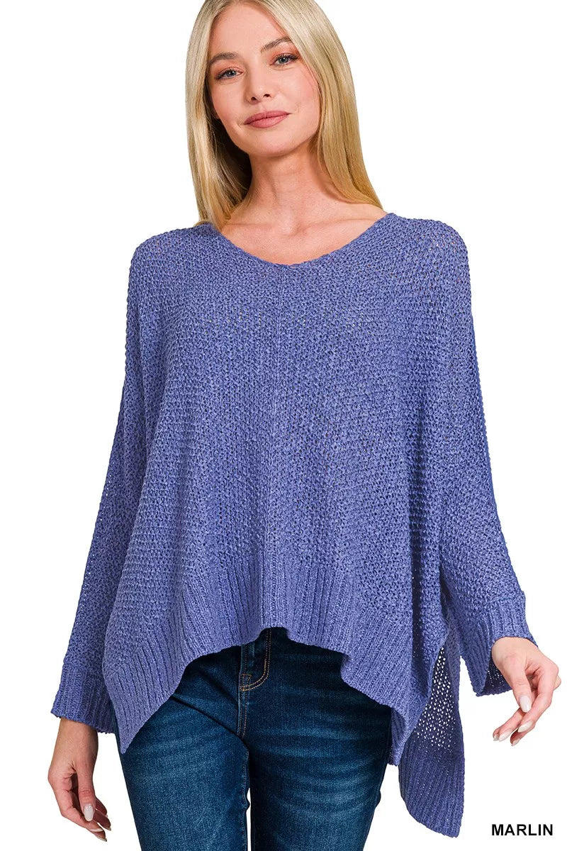 Zenana Dolman Sleeve V-Neck Sweater