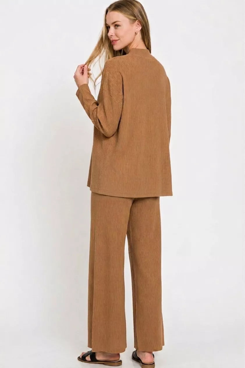 Zenana Viscose Sweater Top & Pants Set