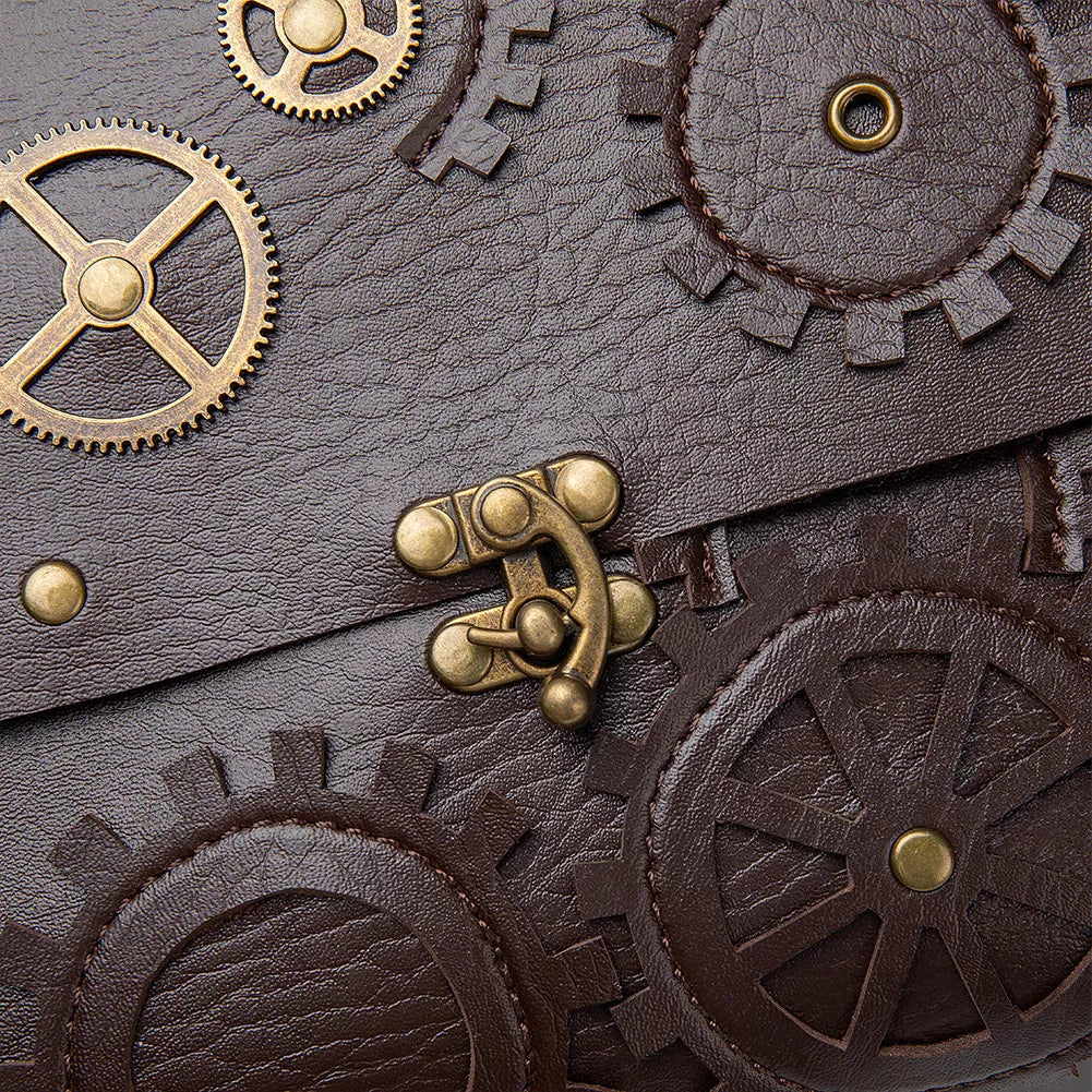 Steampunk Gear Decorated Crossbody Bag