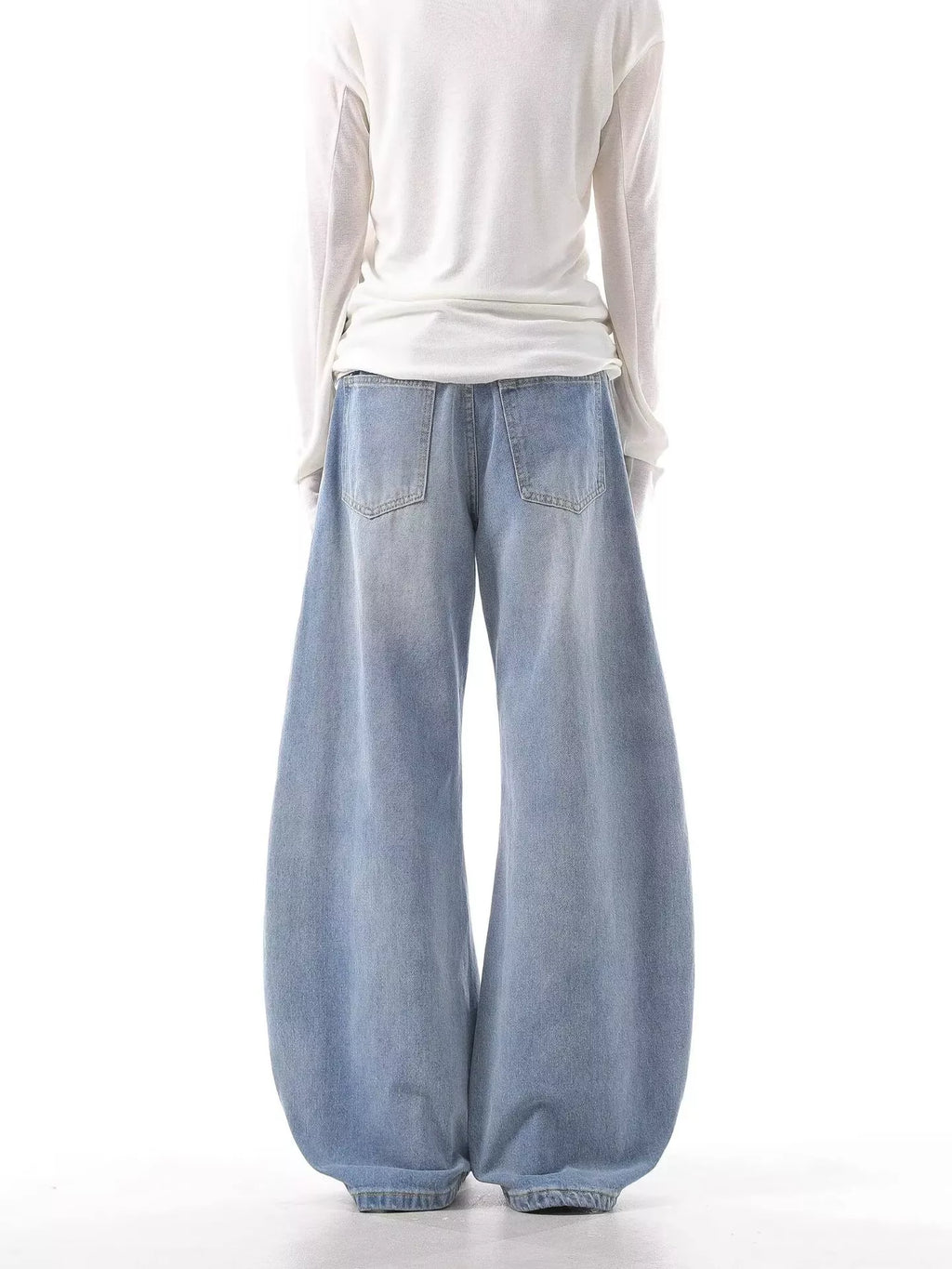 Men's Full Size Wide Leg Jeans with Side Stripes Plus Size