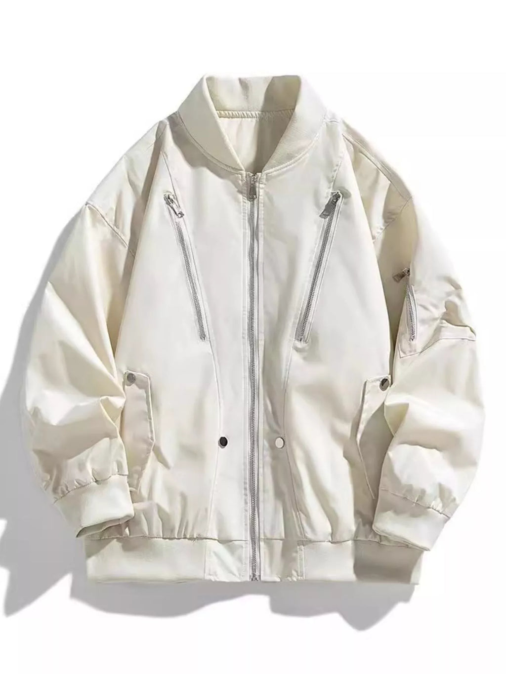Men's Plus Size Casual Zipper Front Bomber Jacket