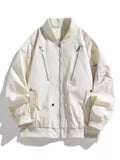 Men's Plus Size Casual Zipper Front Bomber Jacket