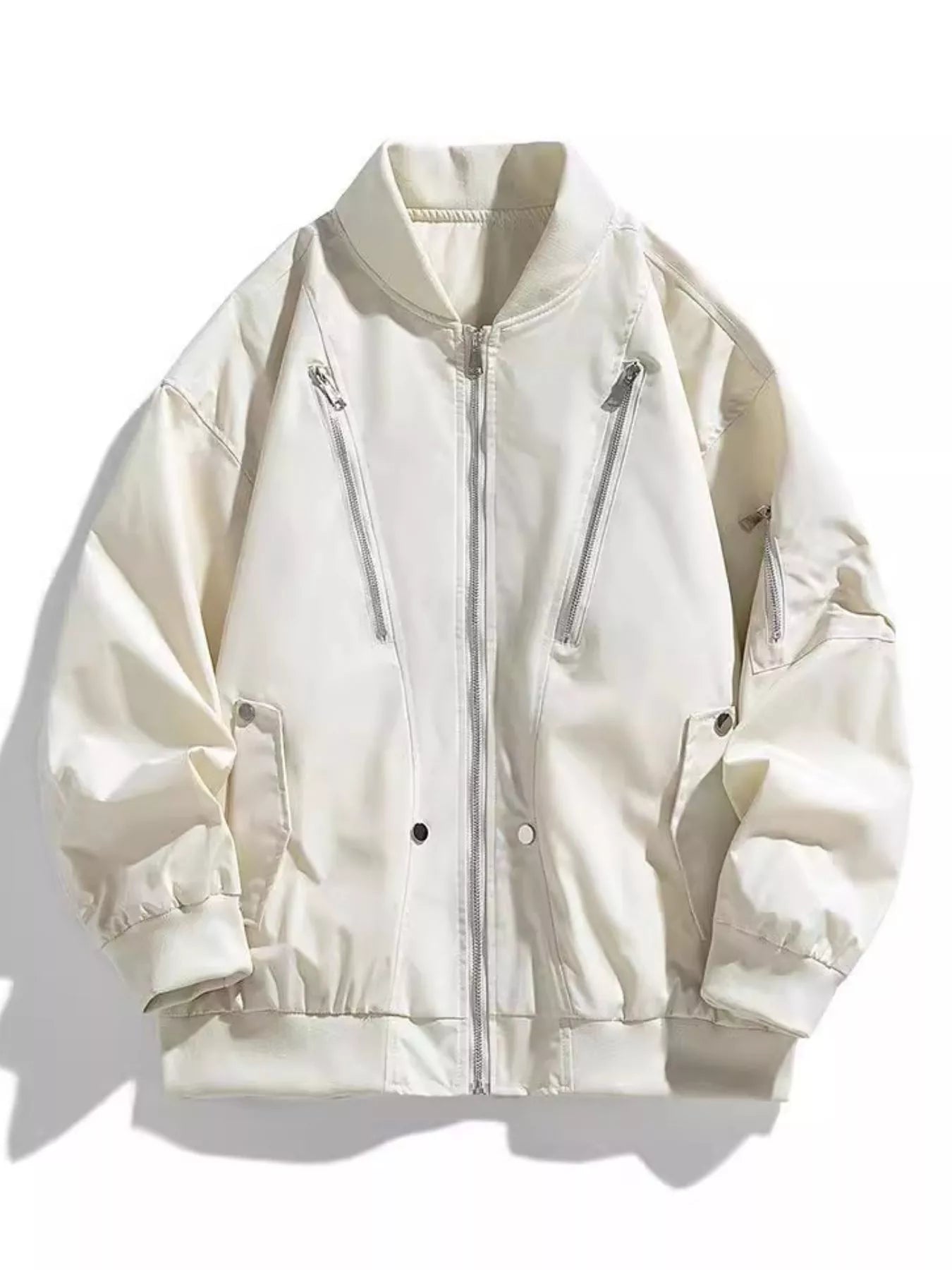 Men's Plus Size Casual Zipper Front Bomber Jacket