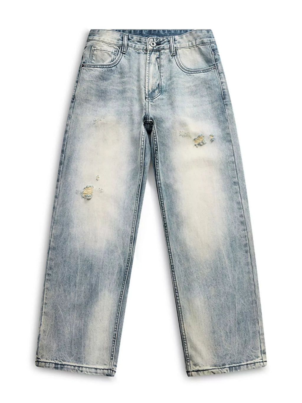 Men's Distressed Vintage Wash Loose Fit Jeans