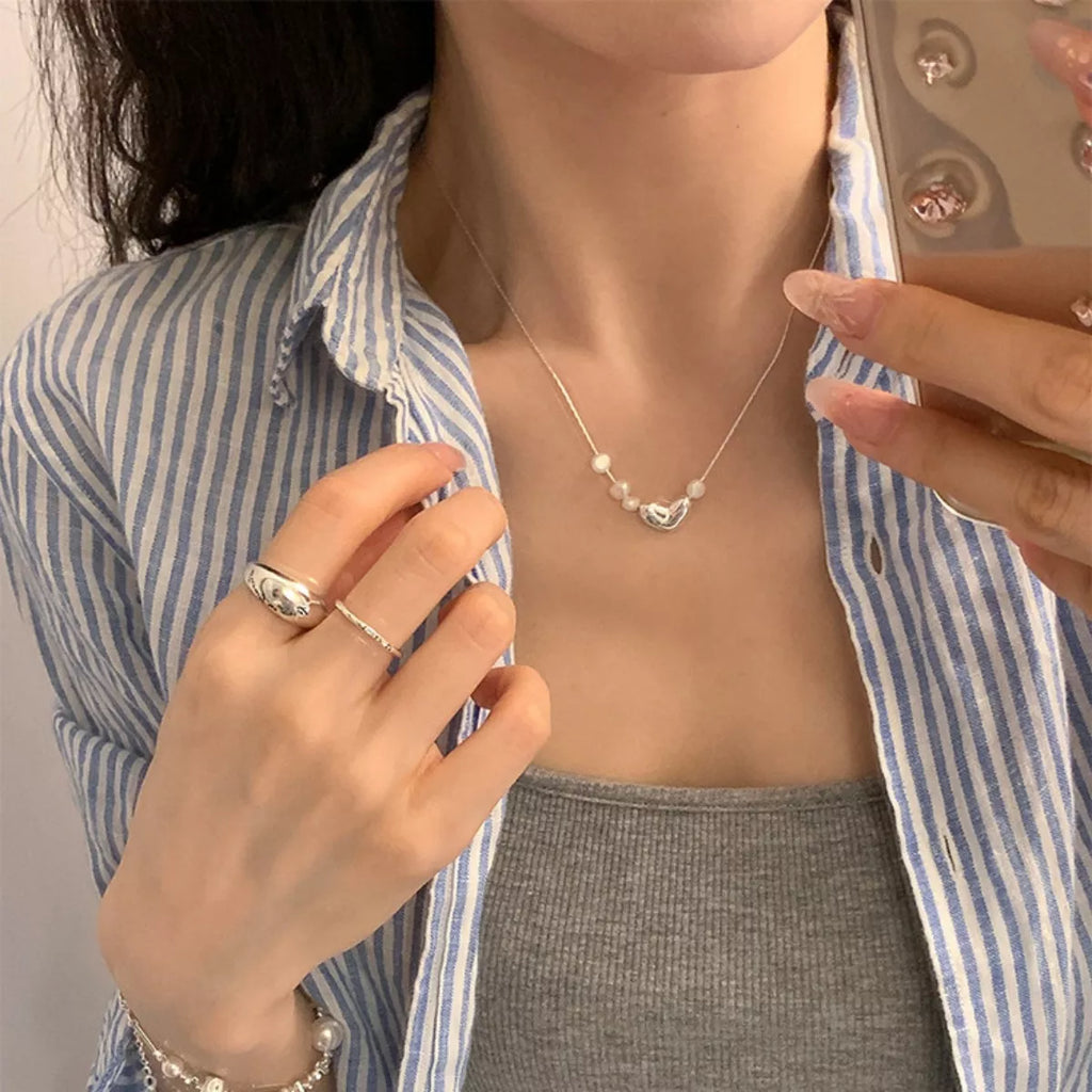 Heart & Pearl Accent Necklace