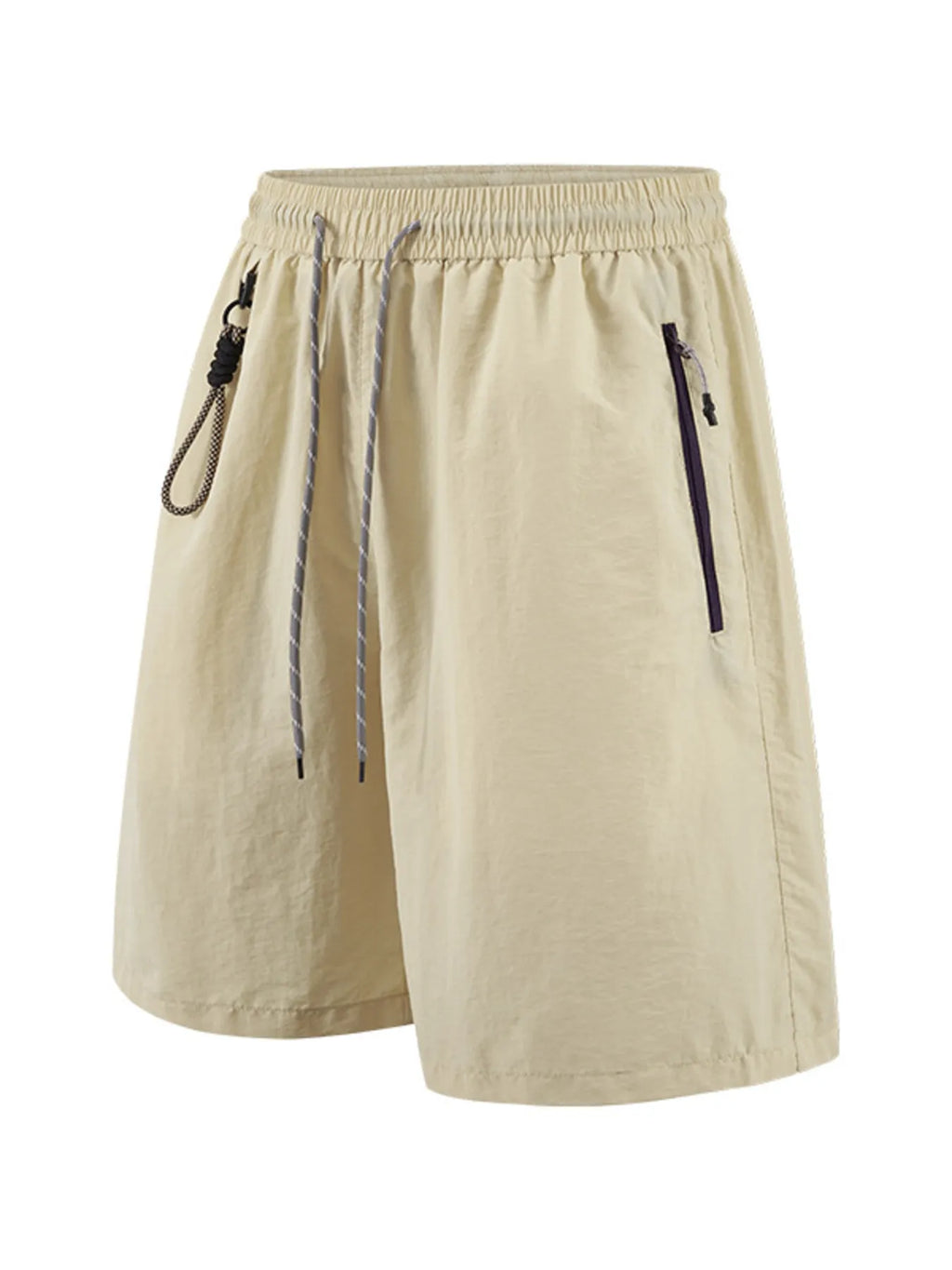 Men's Lightweight Drawstring Shorts with Zipper Pockets