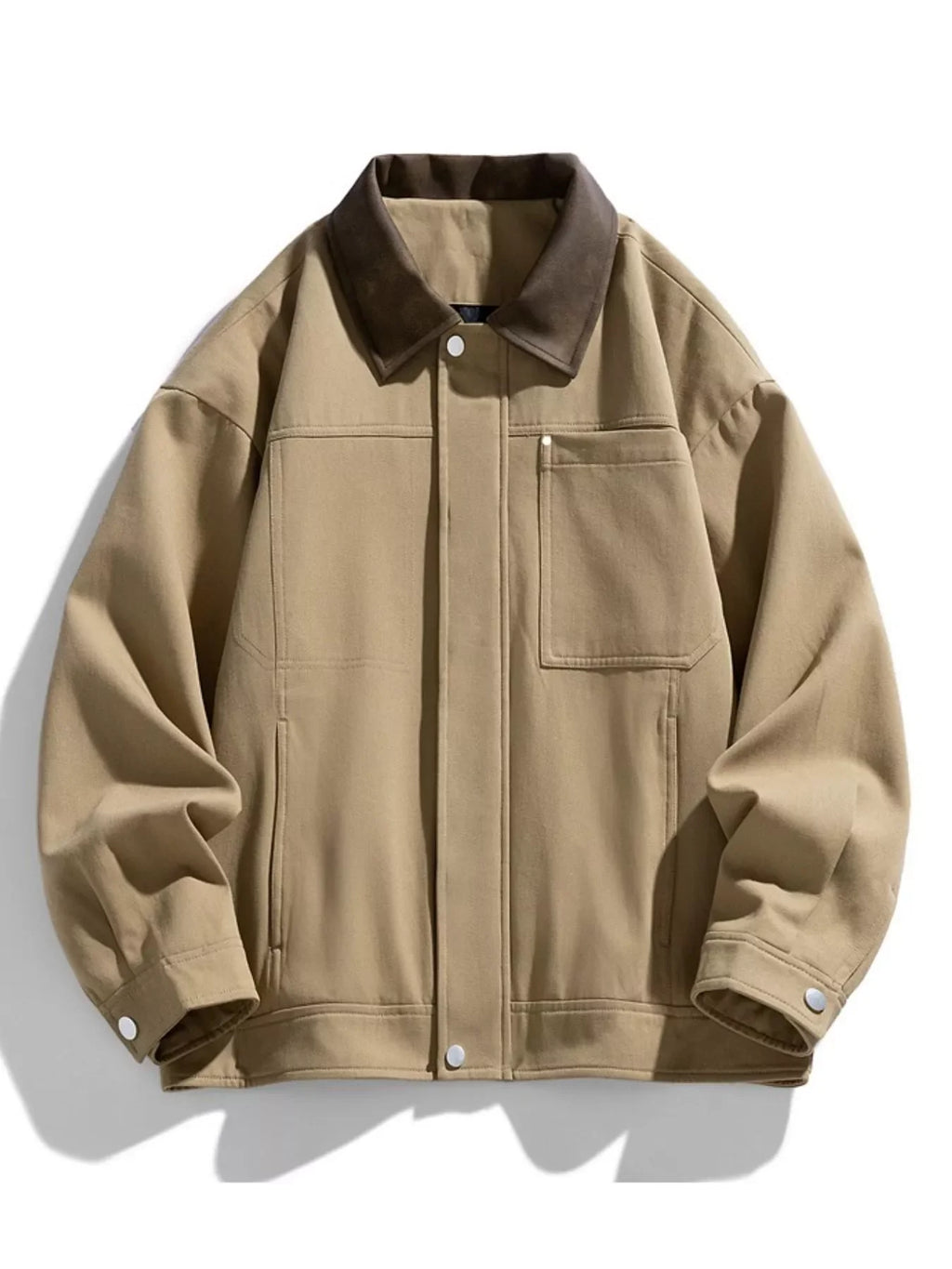 Men's Plus Size Snap Down Long Sleeve Jacket