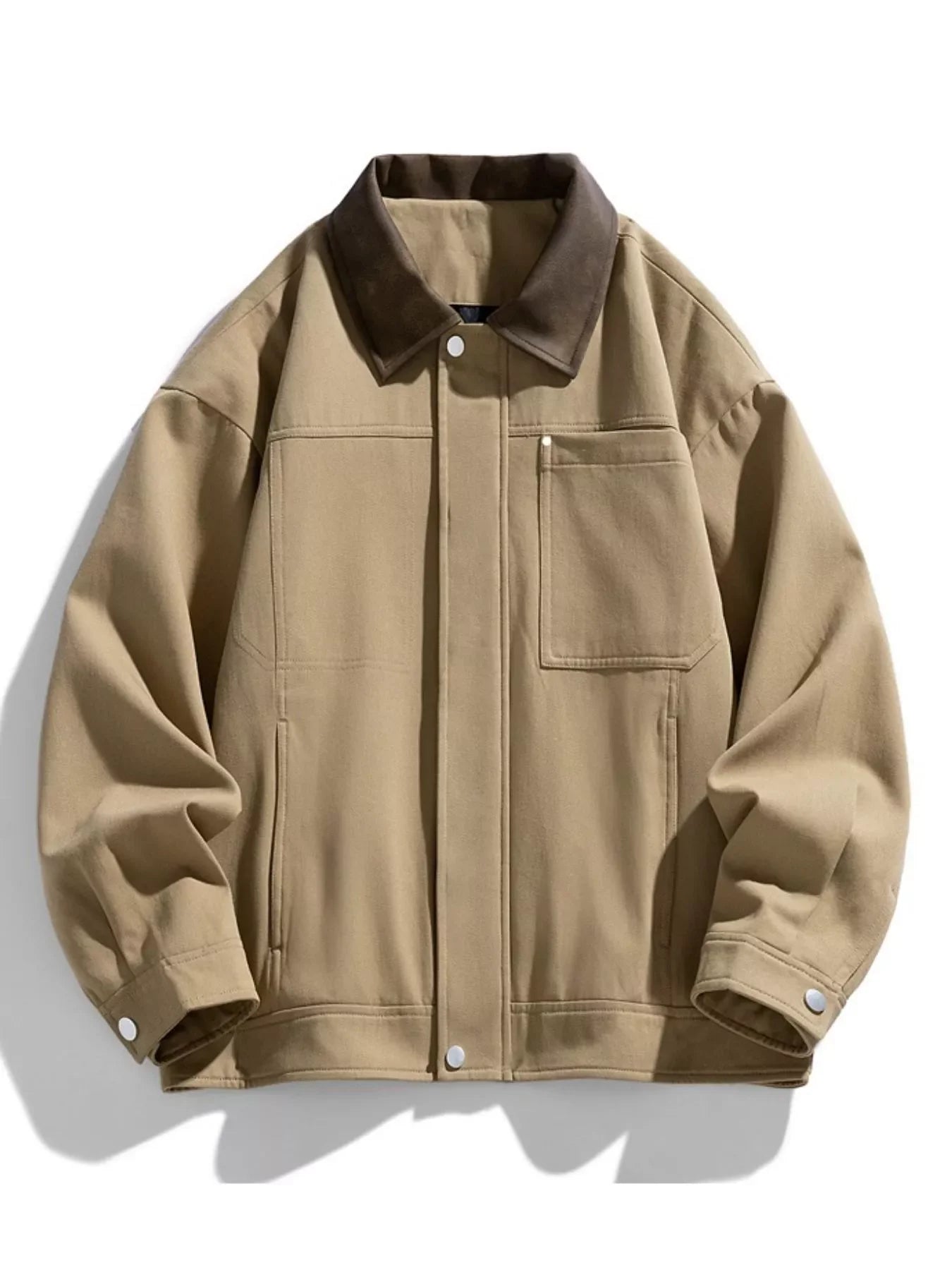 Men's Plus Size Snap Down Long Sleeve Jacket