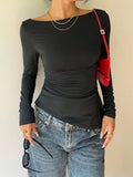Lace Back Long Sleeve T-Shirt