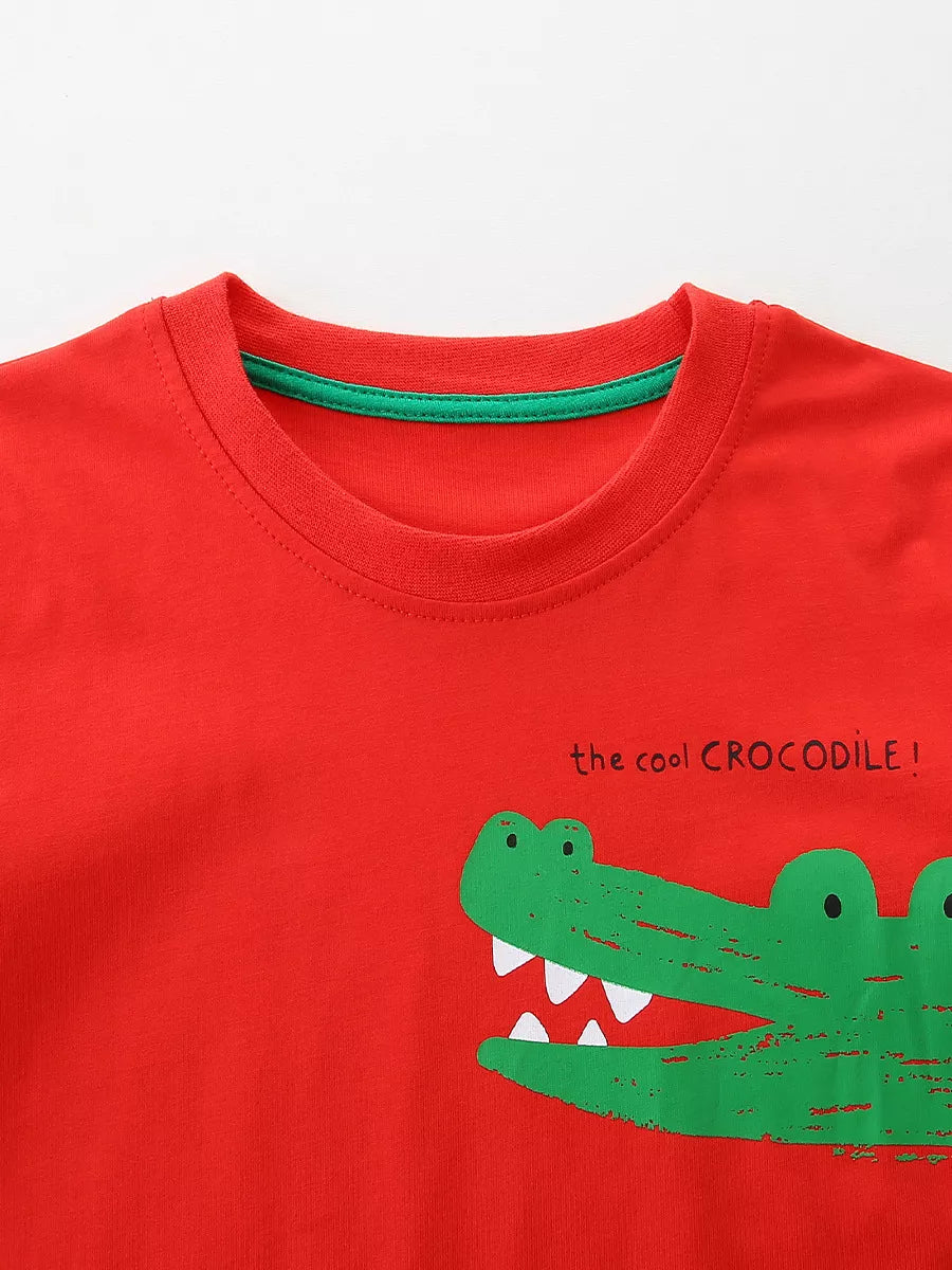 Kids' Crocodile Print T-shirt and Shorts Set