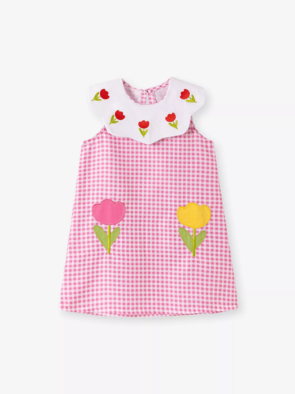 Children's Floral Plaid Sleeveless Dress
