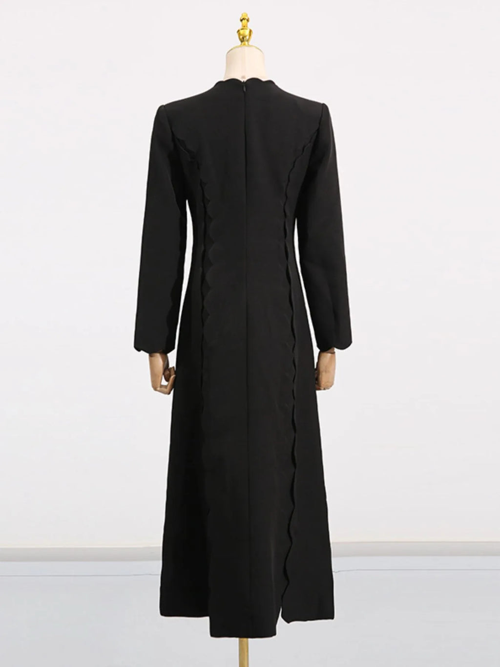 Long Sleeve Bow Front Midi Dress