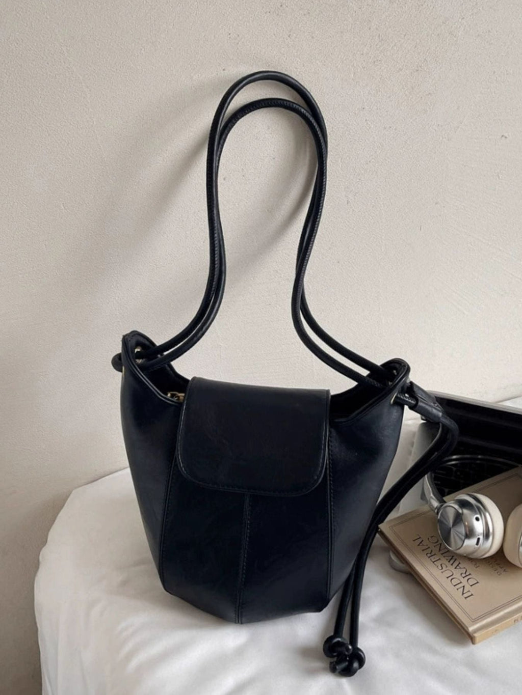 Knot Strap Bucket Crossbody Bag