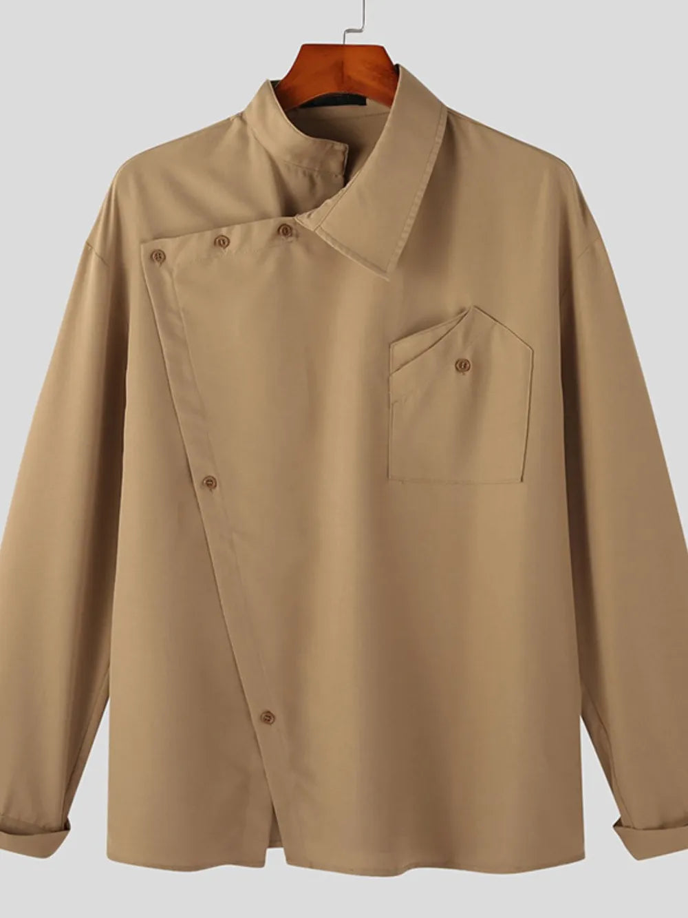 Men's Asymmetrical Long Sleeve Shirt