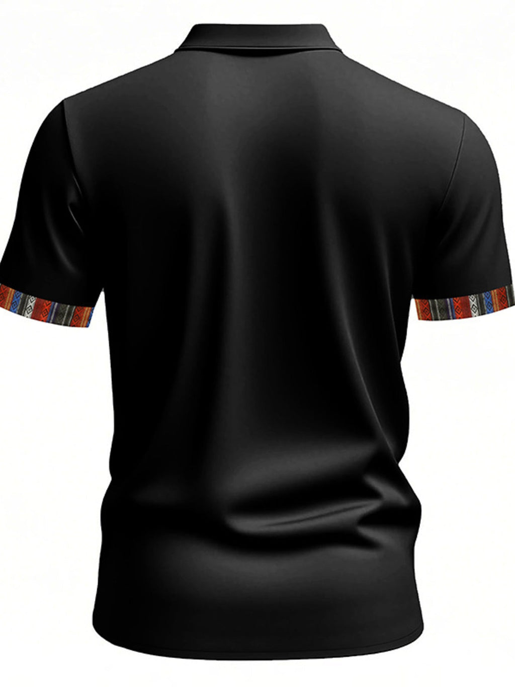 Men's Full Size Short Sleeve Shirt with Colorful Trim Plus Size