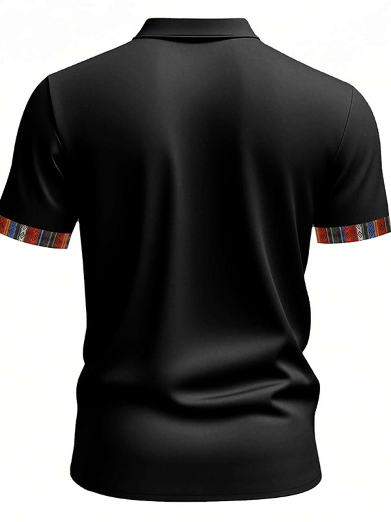 Men's Full Size Short Sleeve Shirt with Colorful Trim Plus Size