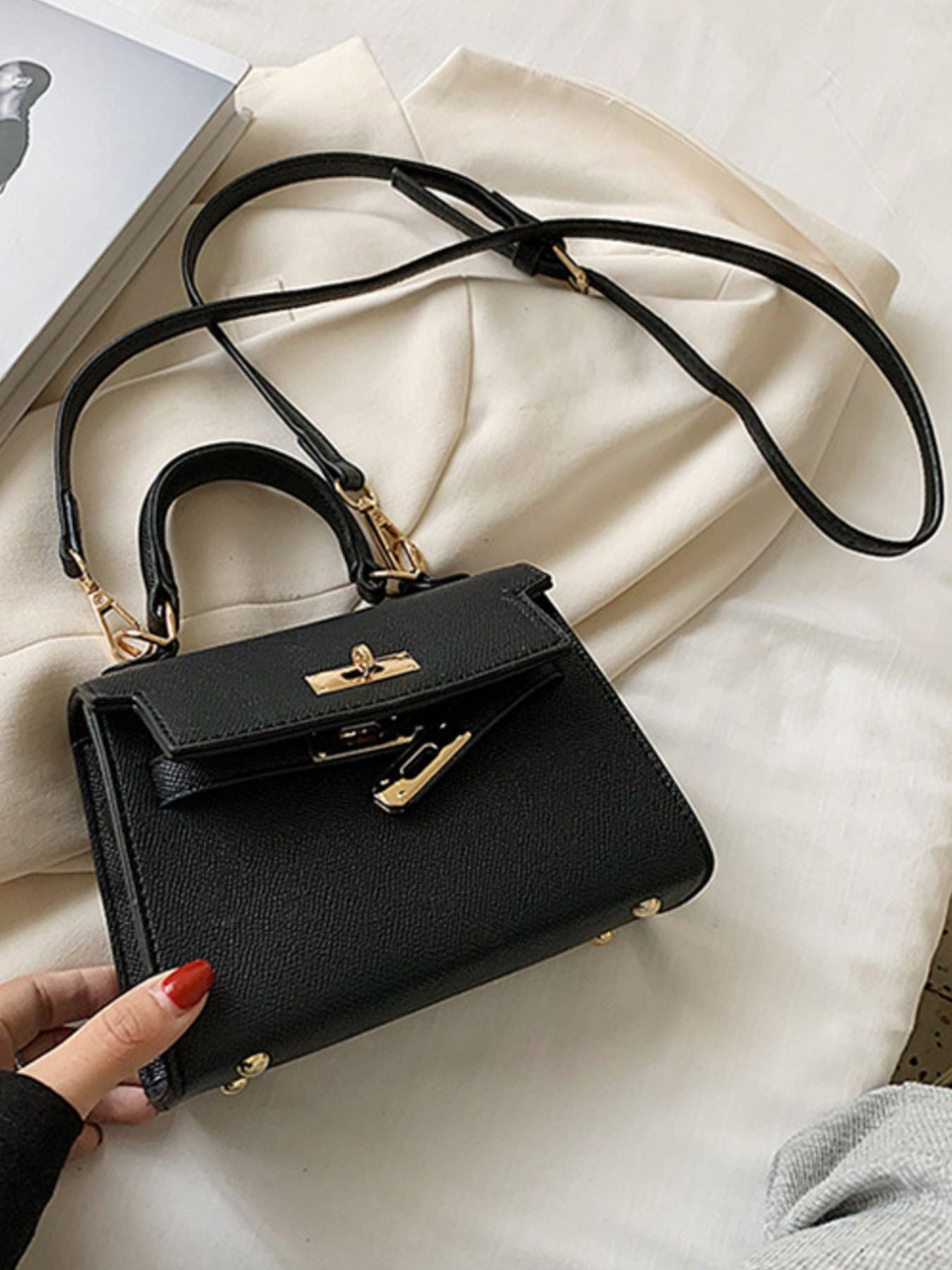 Adjustable Strap Flap Crossbody Bag