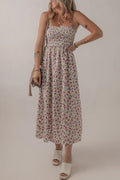 Multicolour Bohemian Ditsy Floral Smocked Fit Flare Sundress