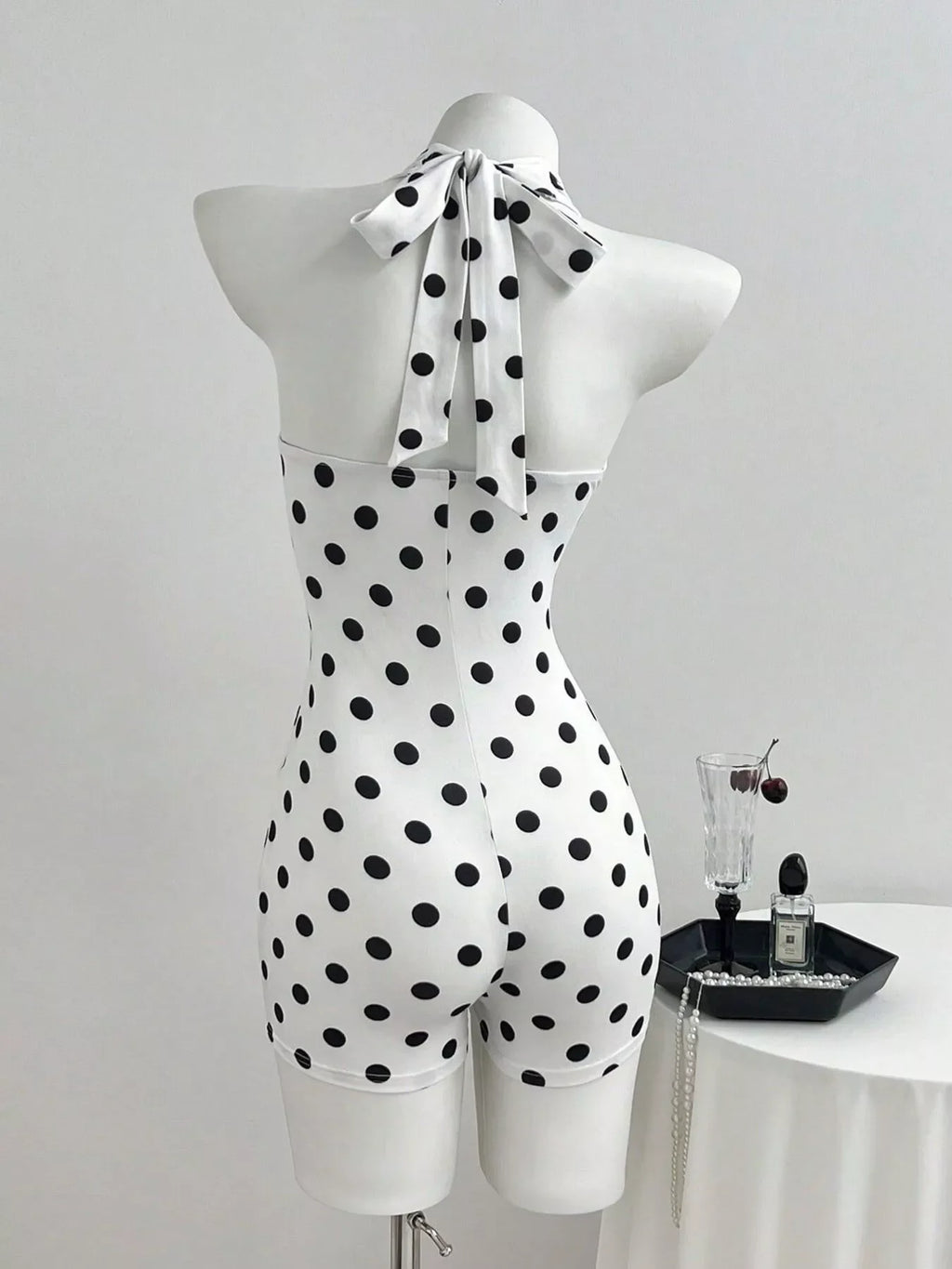Polka Dot Halter Neck Romper
