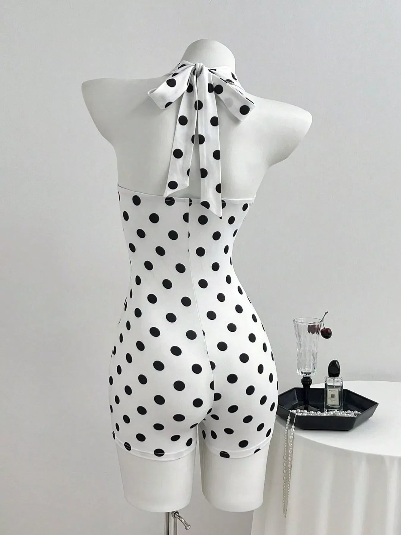 Polka Dot Halter Neck Romper