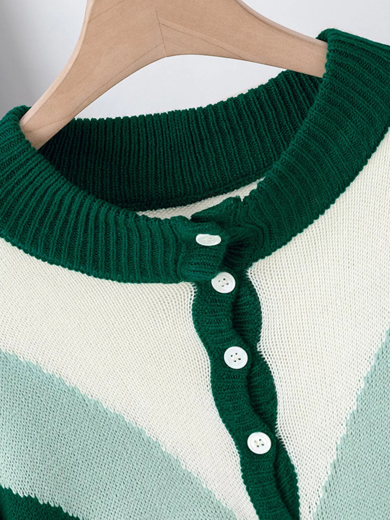 Color Block Button Detail Sweater