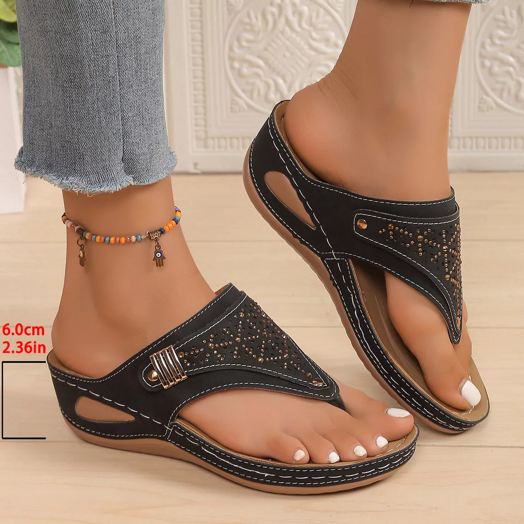 Toe Post Wedge Sandals