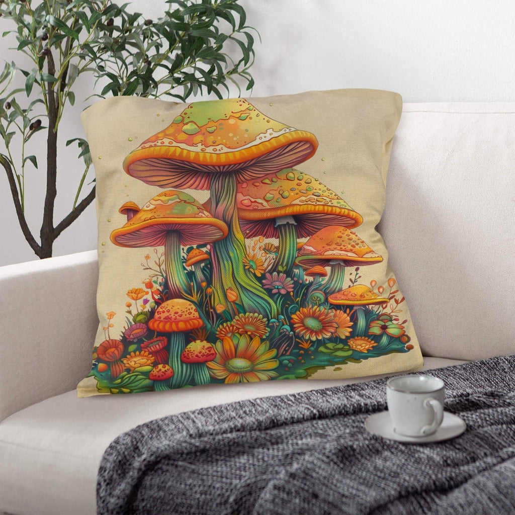 Baha Ranch Retro Mushrooms Pillow Case Made in America