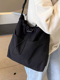 Drawstring Closure Canvas Crossbody Bag